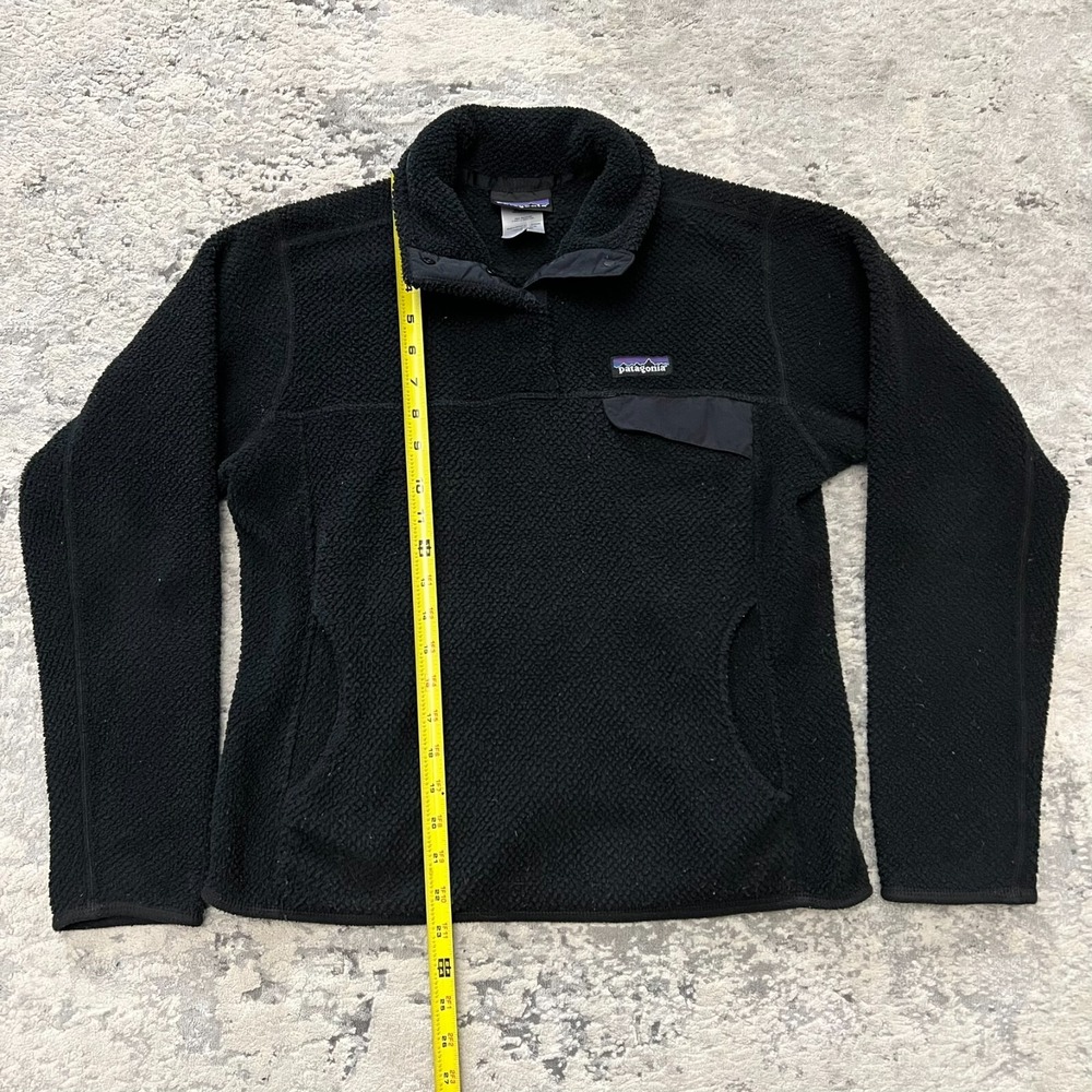 Patagonia Re-Tool Snap-T Pullover Polartec Fleece Jacket Sweater Black Womens M